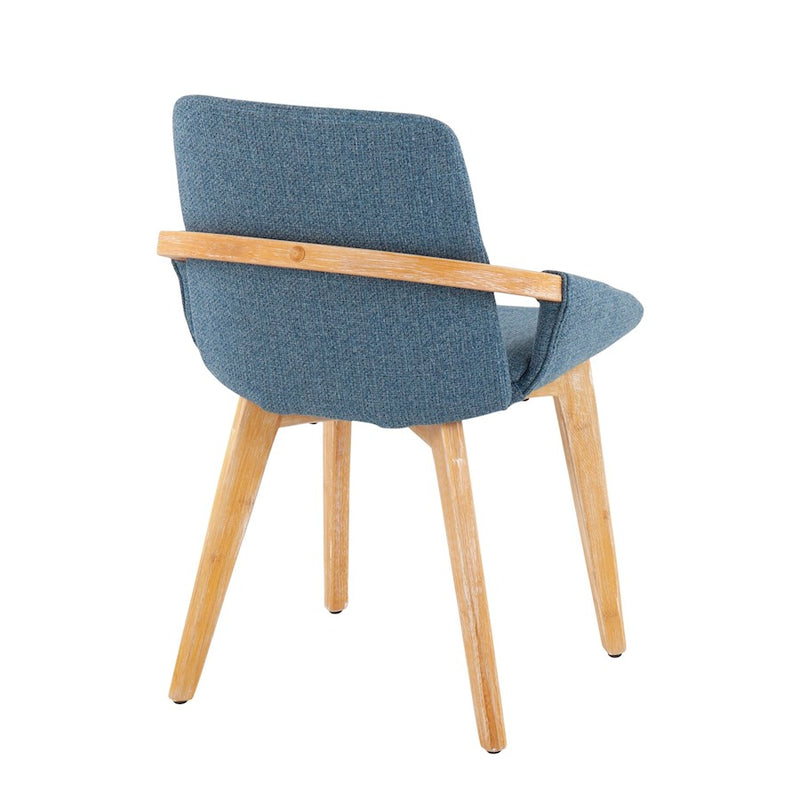 LumiSource Cosmo Chair in Natural Bamboo/Blue Fabric