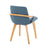 LumiSource Cosmo Chair in Natural Bamboo/Blue Fabric