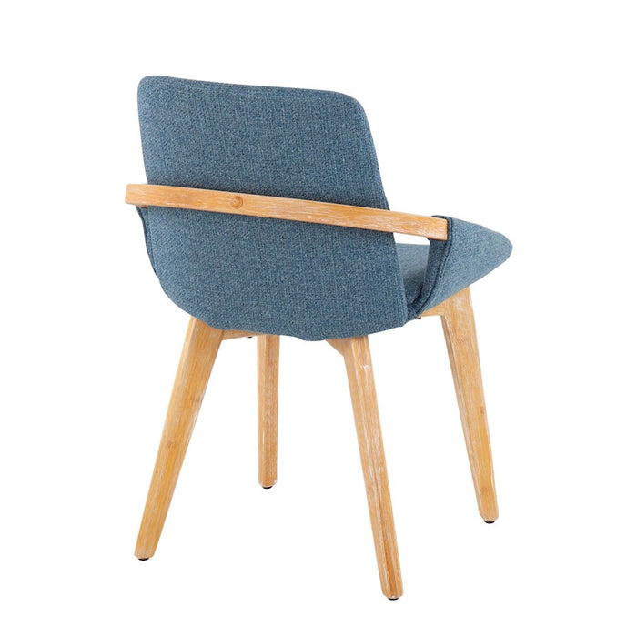 LumiSource Cosmo Chair in Natural Bamboo/Blue Fabric