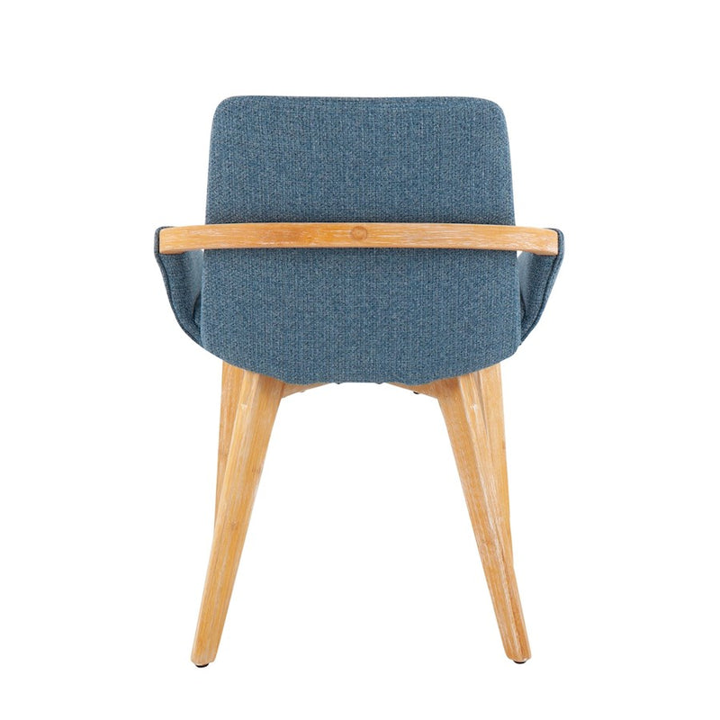 LumiSource Cosmo Chair in Natural Bamboo/Blue Fabric