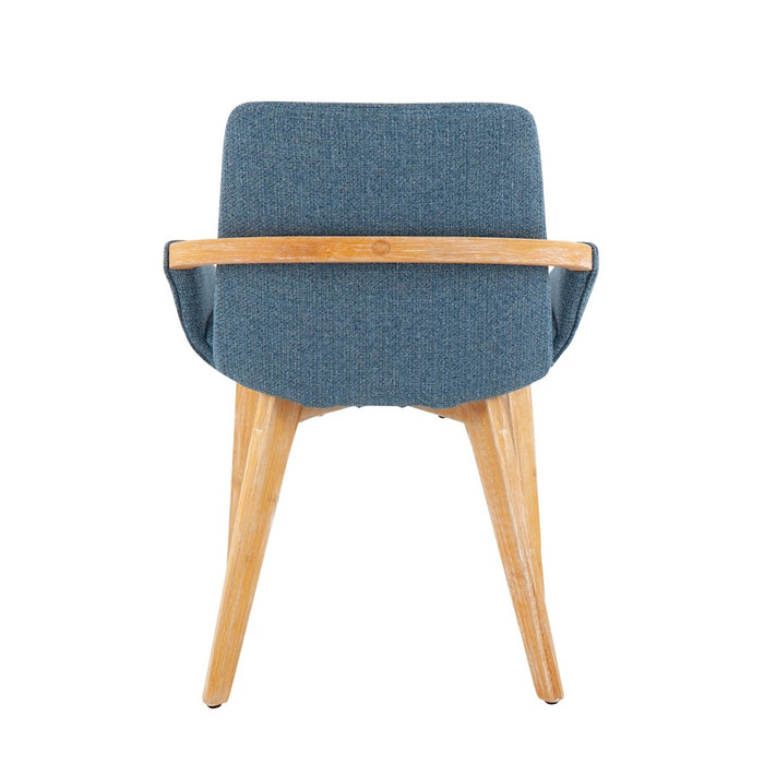 LumiSource Cosmo Chair in Natural Bamboo/Blue Fabric