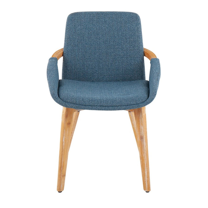 LumiSource Cosmo Chair in Natural Bamboo/Blue Fabric