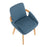 LumiSource Cosmo Chair in Natural Bamboo/Blue Fabric