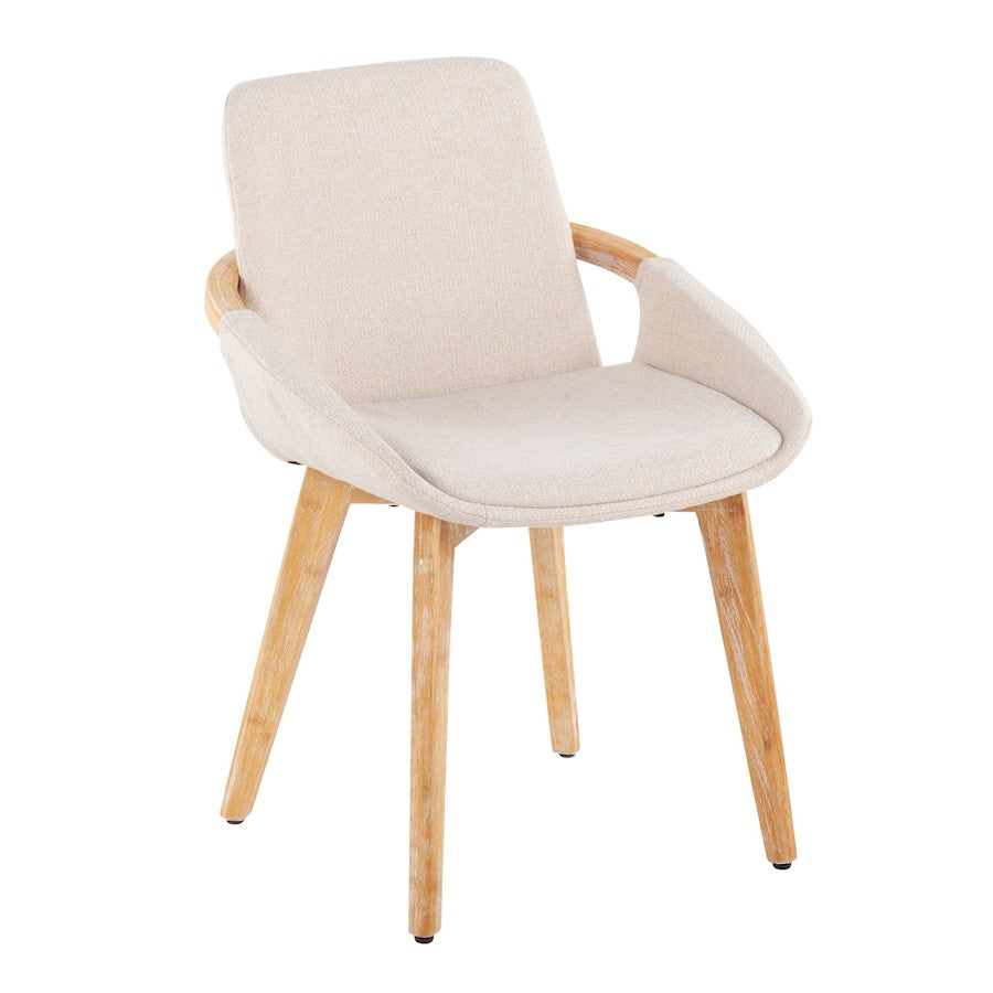 LumiSource Cosmo Chair in Natural Bamboo/Cream Fabric - CH-COSMONACR