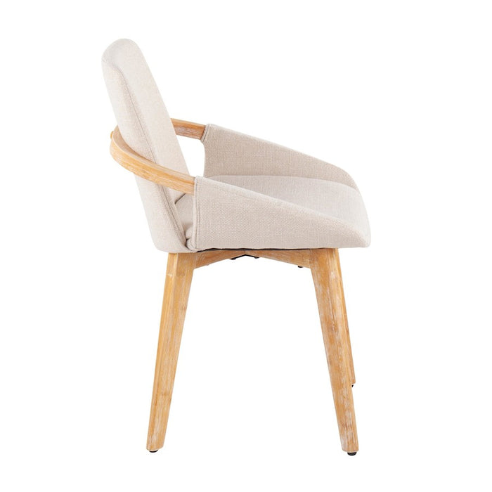 LumiSource Cosmo Chair in Natural Bamboo/Cream Fabric