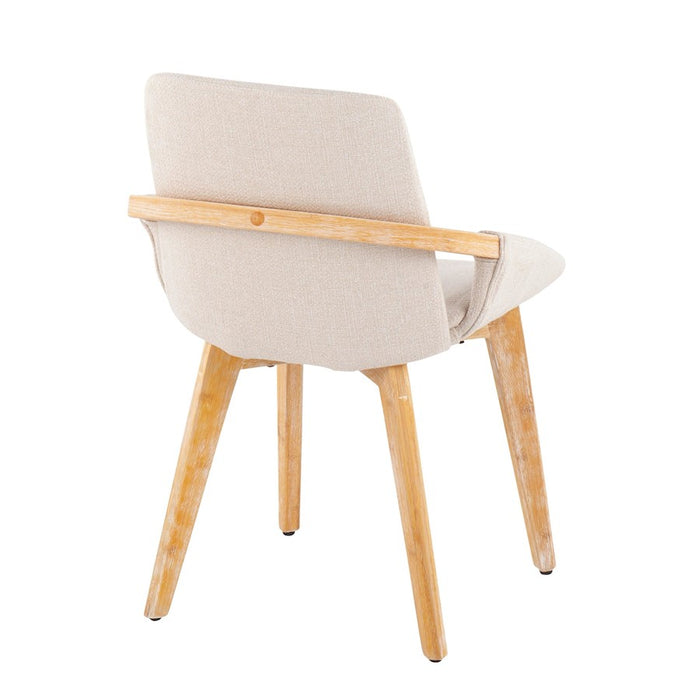 LumiSource Cosmo Chair in Natural Bamboo/Cream Fabric