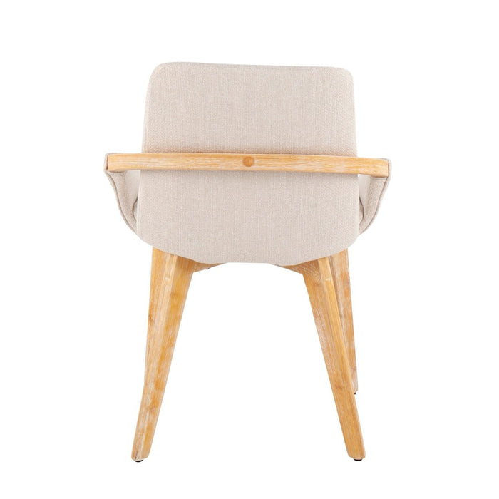 LumiSource Cosmo Chair in Natural Bamboo/Cream Fabric