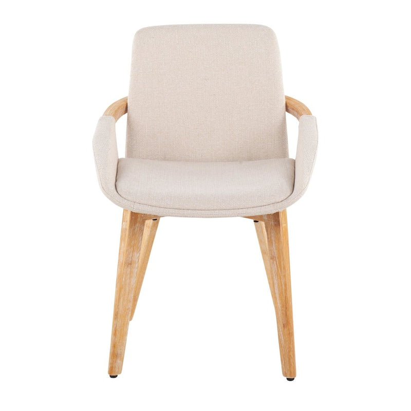 LumiSource Cosmo Chair in Natural Bamboo/Cream Fabric