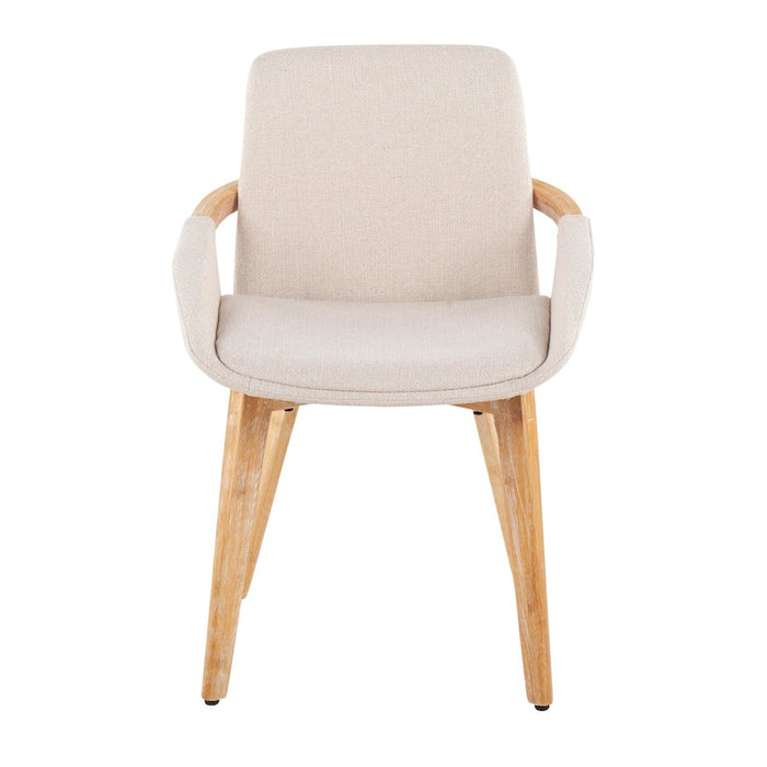 LumiSource Cosmo Chair in Natural Bamboo/Cream Fabric