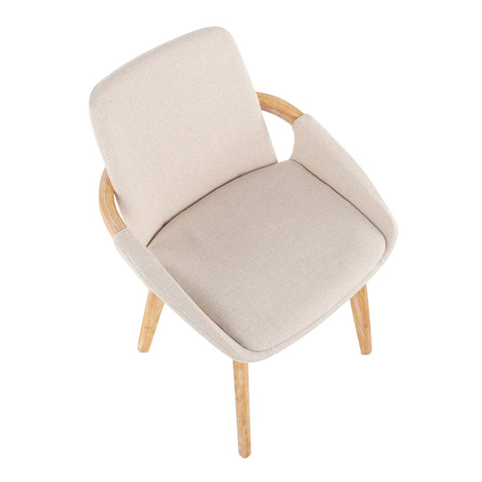 LumiSource Cosmo Chair in Natural Bamboo/Cream Fabric