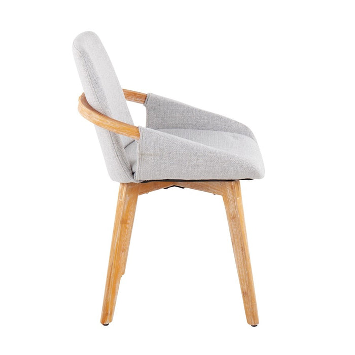 LumiSource Cosmo Chair in Natural Bamboo/Light Grey Noise Fabric