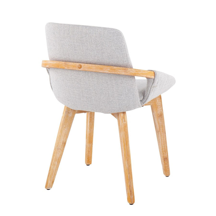 LumiSource Cosmo Chair in Natural Bamboo/Light Grey Noise Fabric