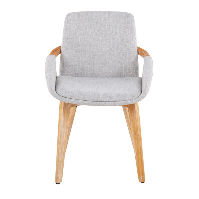 LumiSource Cosmo Chair in Natural Bamboo/Light Grey Noise Fabric