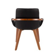 LumiSource Cosmo Chair | Mid-Century Walnut and Black Faux Leather | Dining Room & Kitchen Seating | 21 x 20 x 30.5 in | Model CH-COSMOWL-BK