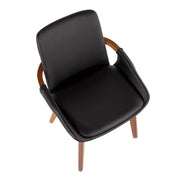 LumiSource Cosmo Chair | Mid-Century Walnut and Black Faux Leather | Dining Room & Kitchen Seating | 21 x 20 x 30.5 in | Model CH-COSMOWL-BK
