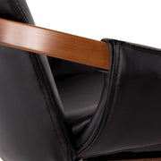 LumiSource Cosmo Chair | Mid-Century Walnut and Black Faux Leather | Dining Room & Kitchen Seating | 21 x 20 x 30.5 in | Model CH-COSMOWL-BK