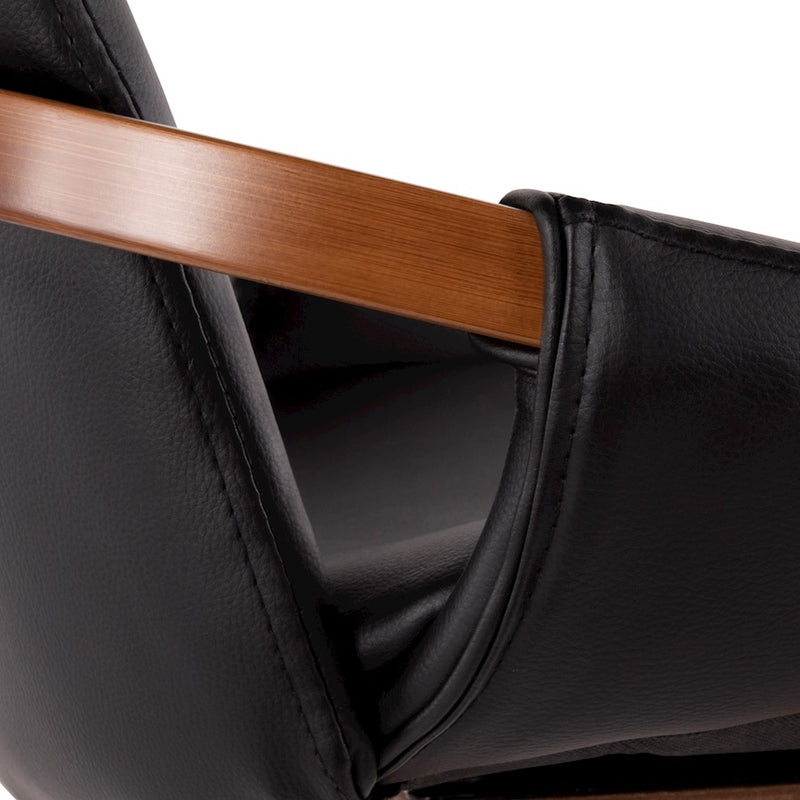 LumiSource Cosmo Chair | Mid-Century Walnut and Black Faux Leather | Dining Room & Kitchen Seating | 21 x 20 x 30.5 in | Model CH-COSMOWL-BK