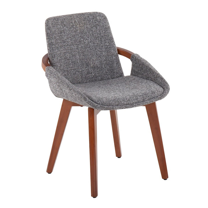 LumiSource Cosmo Chair in Walnut Bamboo/Grey Noise Fabric - CH-COSMOWLNGY