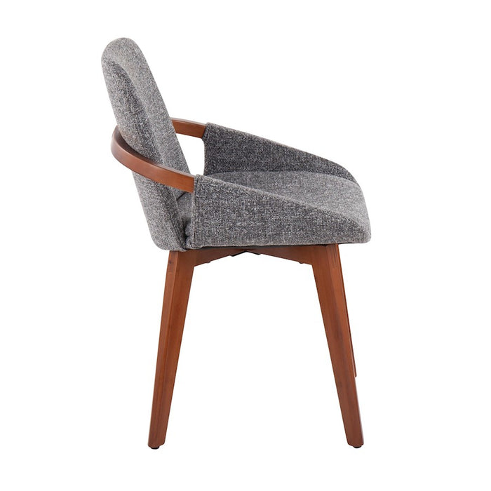 LumiSource Cosmo Chair in Walnut Bamboo/Grey Noise Fabric