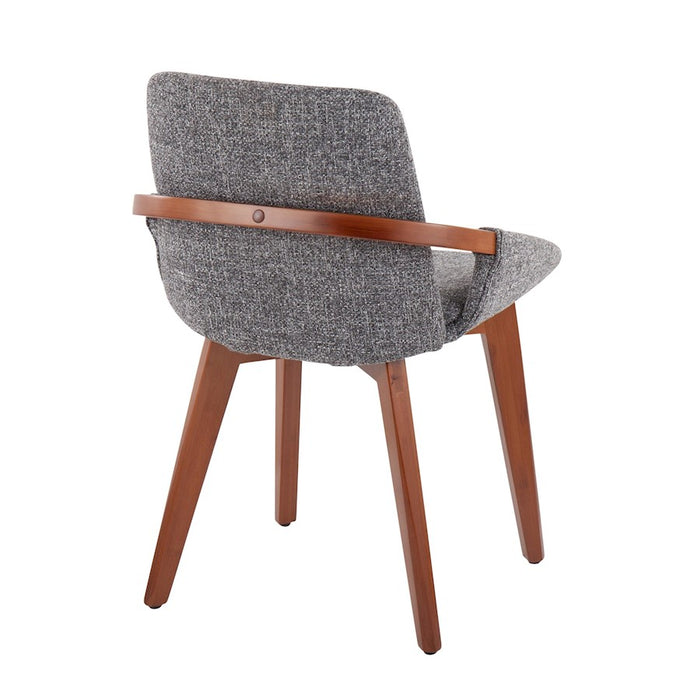 LumiSource Cosmo Chair in Walnut Bamboo/Grey Noise Fabric