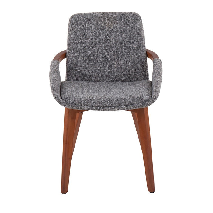 LumiSource Cosmo Chair in Walnut Bamboo/Grey Noise Fabric