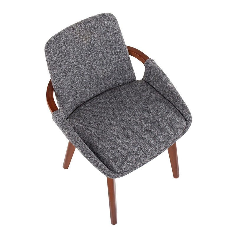 LumiSource Cosmo Chair in Walnut Bamboo/Grey Noise Fabric