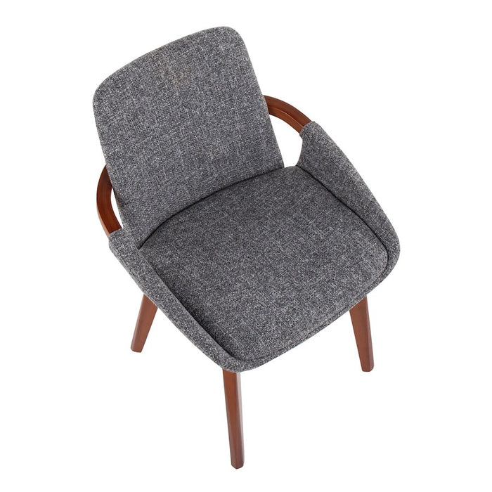 LumiSource Cosmo Chair in Walnut Bamboo/Grey Noise Fabric