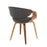 LumiSource Curvo Chair, Walnut Wood/Charcoal Fabric