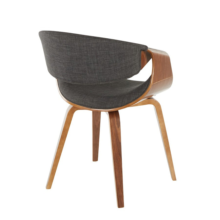 LumiSource Curvo Chair, Walnut Wood/Charcoal Fabric