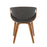 LumiSource Curvo Chair, Walnut Wood/Charcoal Fabric
