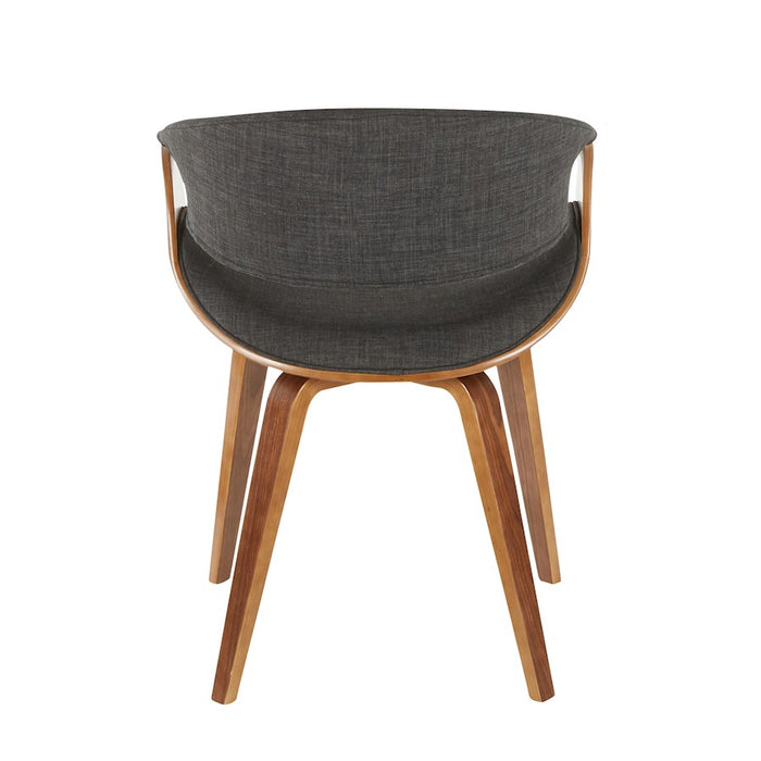 LumiSource Curvo Chair, Walnut Wood/Charcoal Fabric