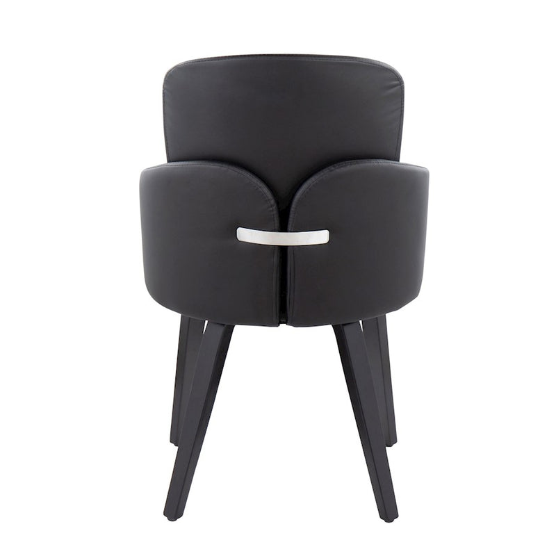 LumiSource Dahlia Dining Chair, Set of 2, Black/Black Wood/Chrome