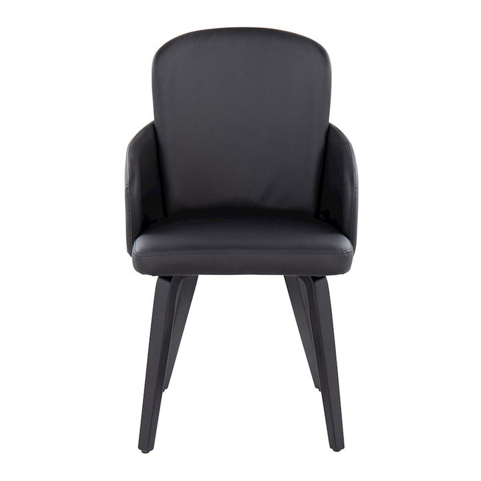 LumiSource Dahlia Dining Chair, Set of 2, Black/Black Wood/Chrome