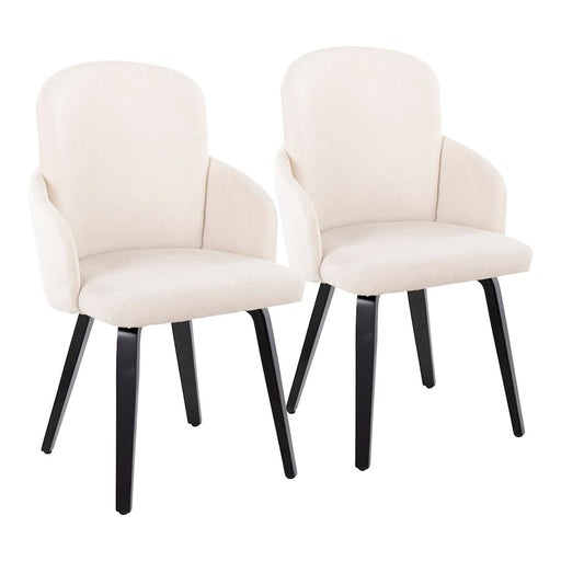 LumiSource Dahlia Dining Chair, Set/2, Black Wood/Cream/CH - CH-DAHLIA2-WBKFCR2