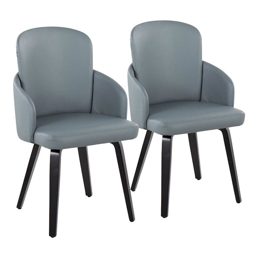 LumiSource Dahlia Dining Chair, Set of 2, Black/Grey/Chrome - CH-DAHLIA2-WBKGY2