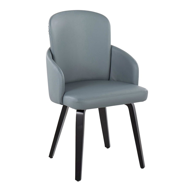 LumiSource Dahlia Dining Chair, Set of 2, Black/Grey/Chrome