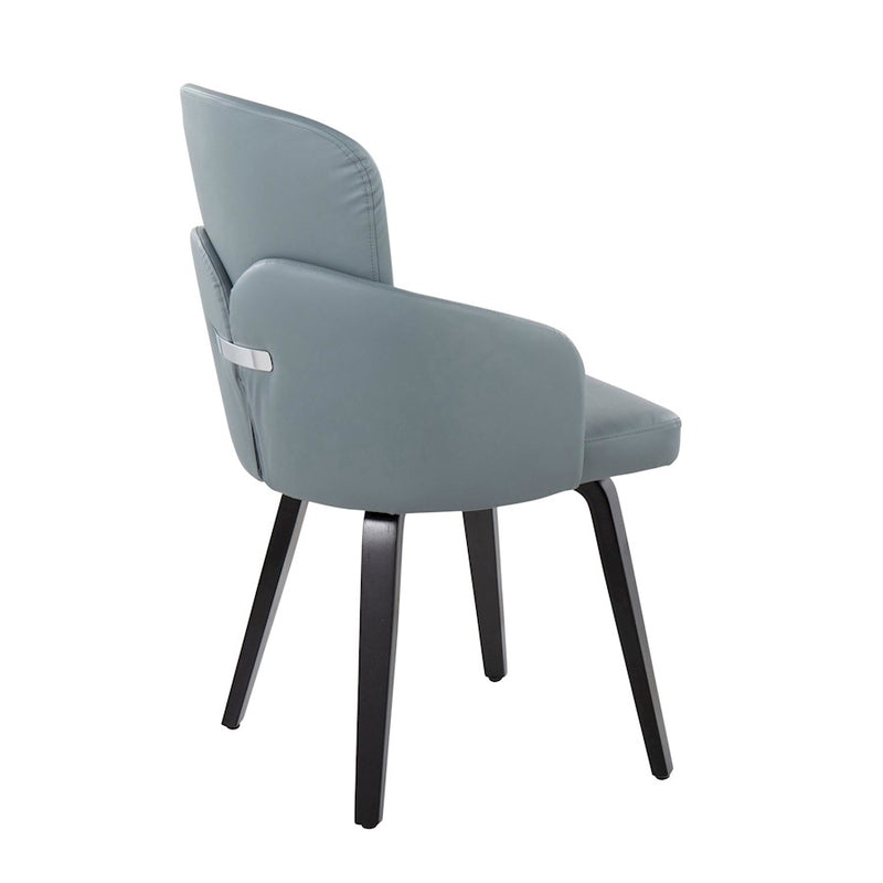 LumiSource Dahlia Dining Chair, Set of 2, Black/Grey/Chrome