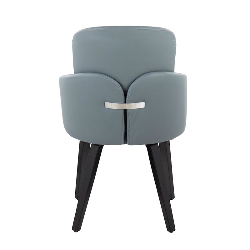 LumiSource Dahlia Dining Chair Set of 2 | Contemporary Black Wood and Grey PU with Chrome | Kitchen & Dining Room Seating | Model CH-DAHLIA2-WBKGY2