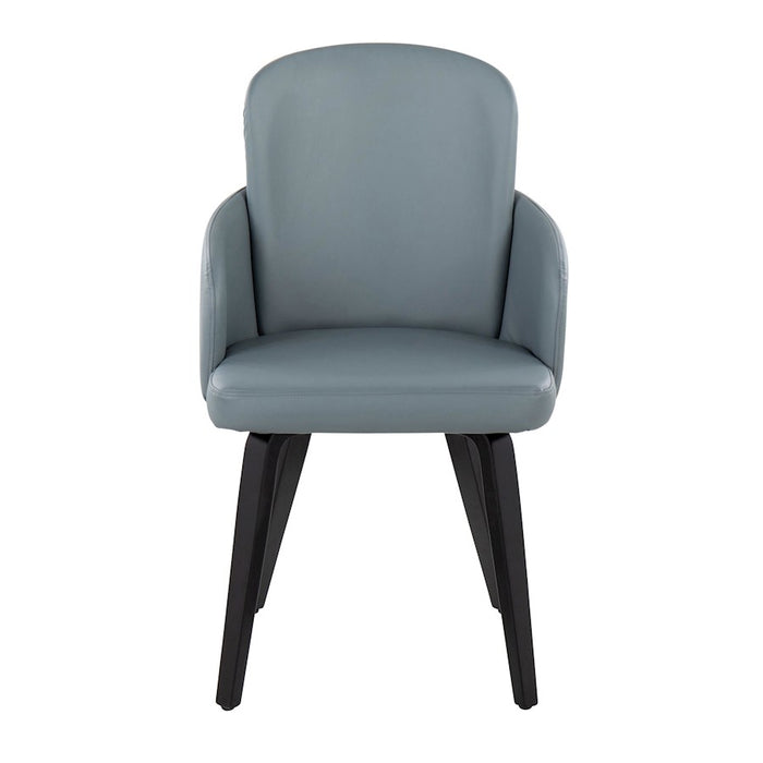 LumiSource Dahlia Dining Chair, Set of 2, Black/Grey/Chrome