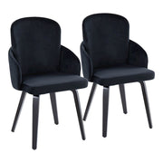 LumiSource Dahlia Dining Chair, Set/2, BK/BK Wood/Gold - CH-DAHLIA2-WBKVBK2