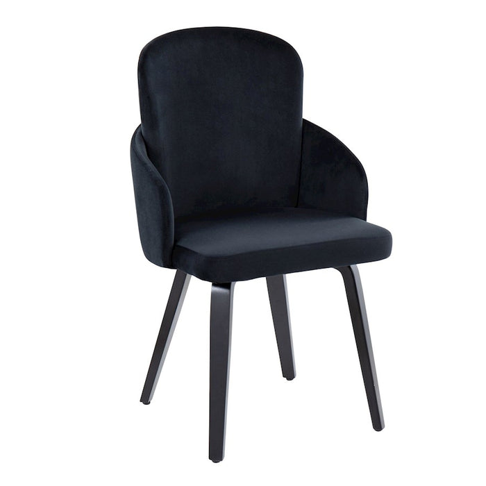 LumiSource Dahlia Dining Chair, Set of 2, Black/Black Wood/Gold