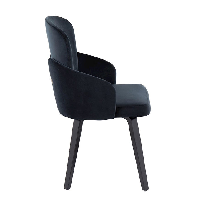 LumiSource Dahlia Dining Chair, Set of 2, Black/Black Wood/Gold