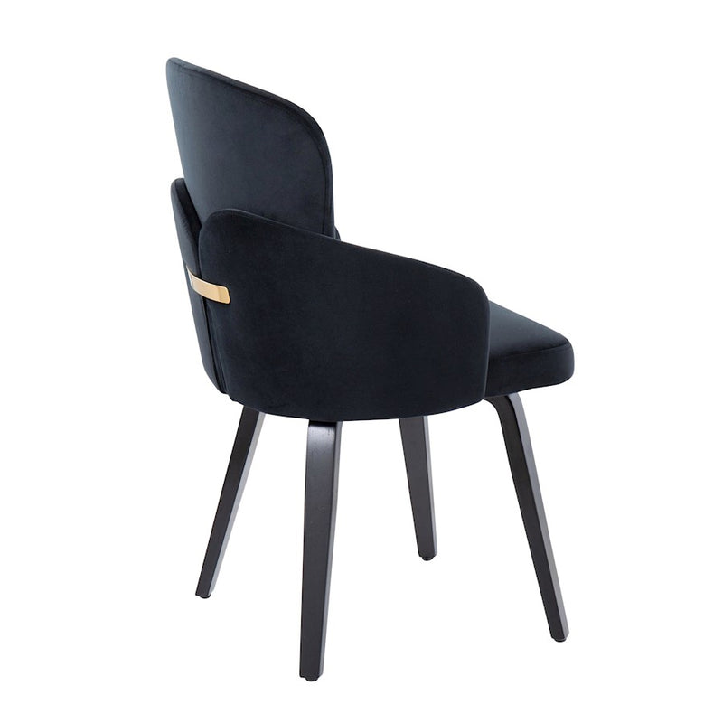 LumiSource Dahlia Dining Chair, Set of 2, Black/Black Wood/Gold