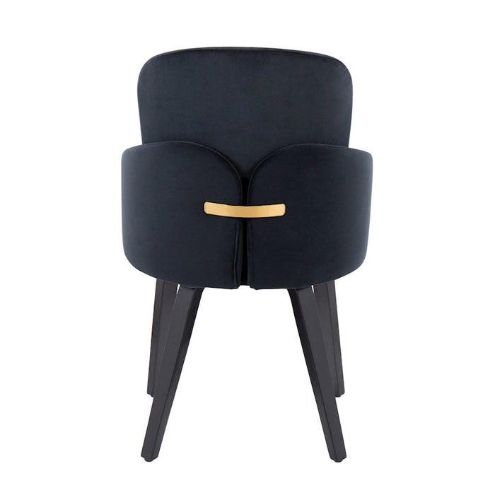 LumiSource Dahlia Dining Chair, Set of 2, Black/Black Wood/Gold
