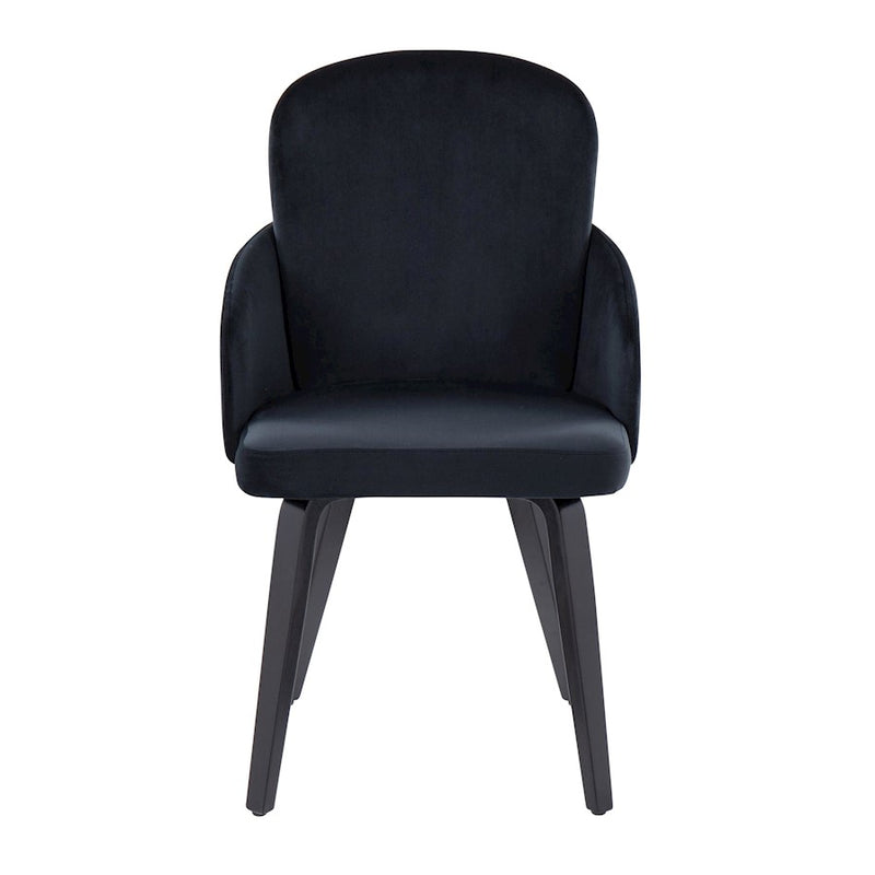 LumiSource Dahlia Dining Chair, Set of 2, Black/Black Wood/Gold