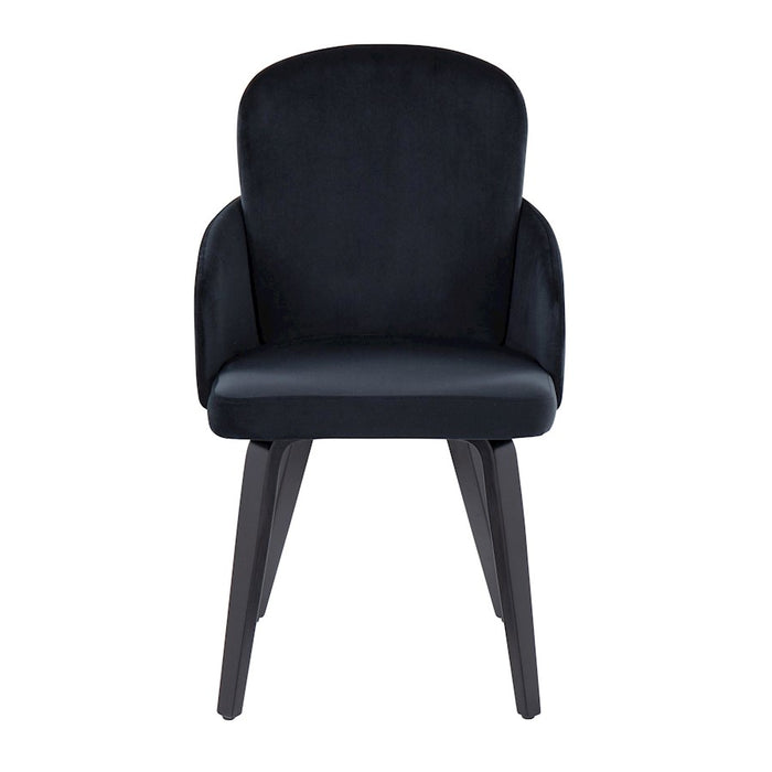 LumiSource Dahlia Dining Chair, Set of 2, Black/Black Wood/Gold