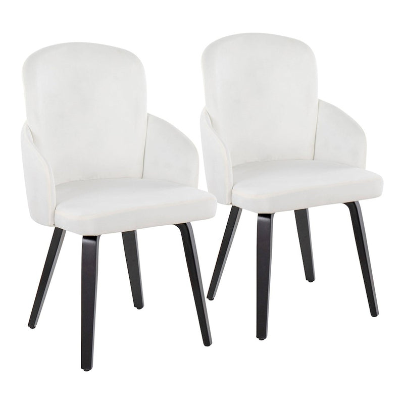 LumiSource Dahlia Dining Chair, Set/2, BK Wood/Cream/Gold - CH-DAHLIA2-WBKVCR2