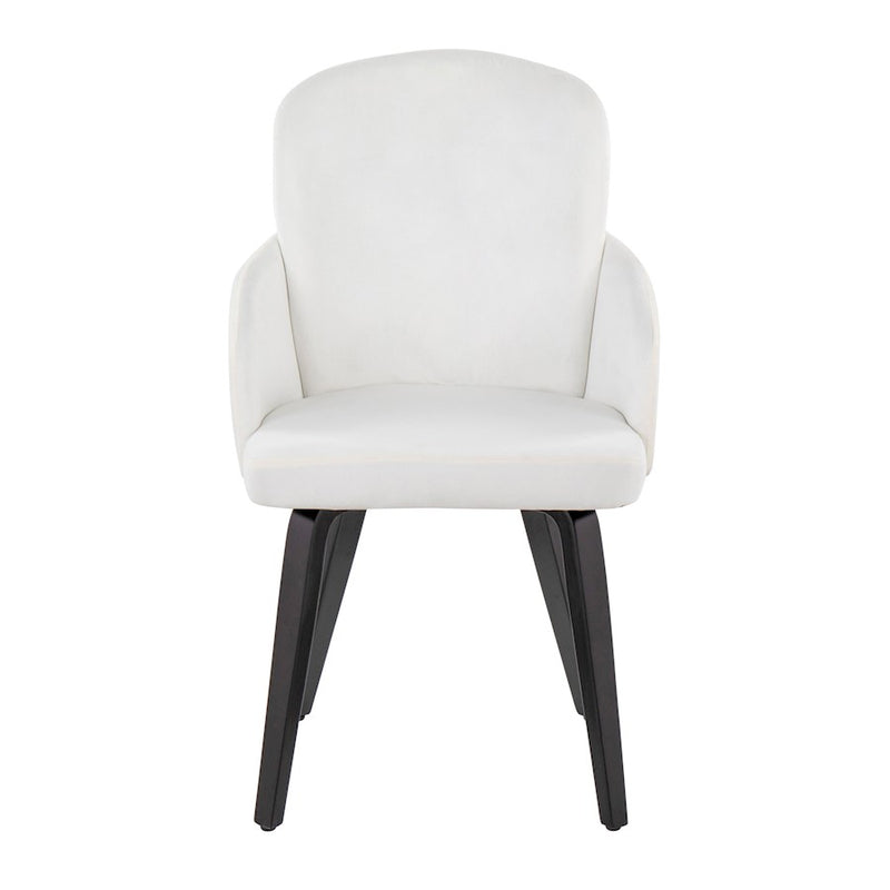 LumiSource Dahlia Dining Chair Set/2 | Black Wood, Cream Velvet & Gold Metal | Dining Room & Kitchen Seating | Model CH-DAHLIA2-WBKVCR2