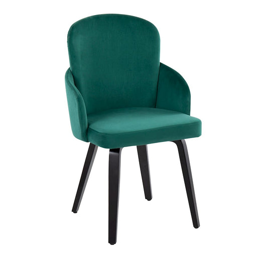 LumiSource Dahlia Dining Chair, Set of 2, Black Wood/Green/Gold