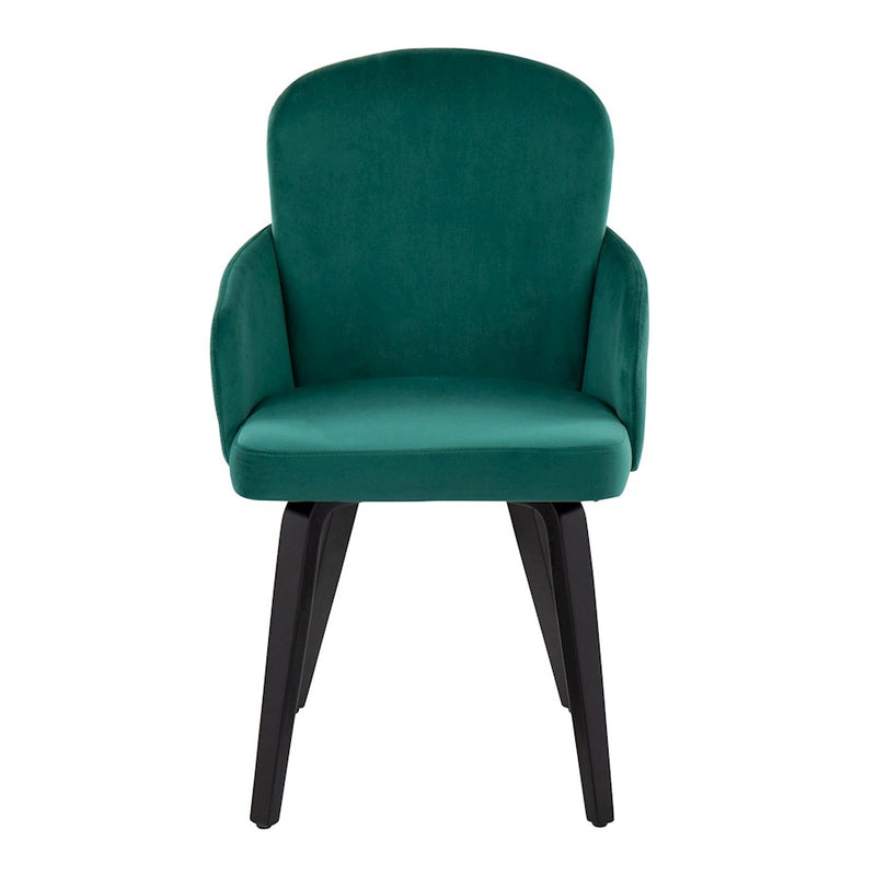 LumiSource Dahlia Dining Chair Set/2 | Black Wood, Green Velvet & Gold Metal | Dining Room & Kitchen Seating | Model CH-DAHLIA2-WBKVGN2
